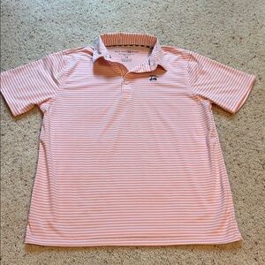 Kids Coral Striped Polo Shirt